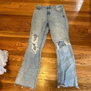 light washed ripped jeans